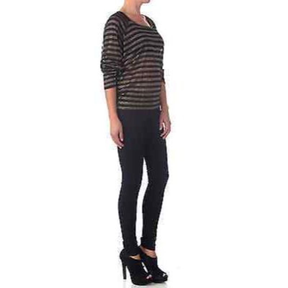 PATTERSON J. KINCAID PJK Striped GOLD Black RAYON LUREX Shirt TOP Hartley ( XS )